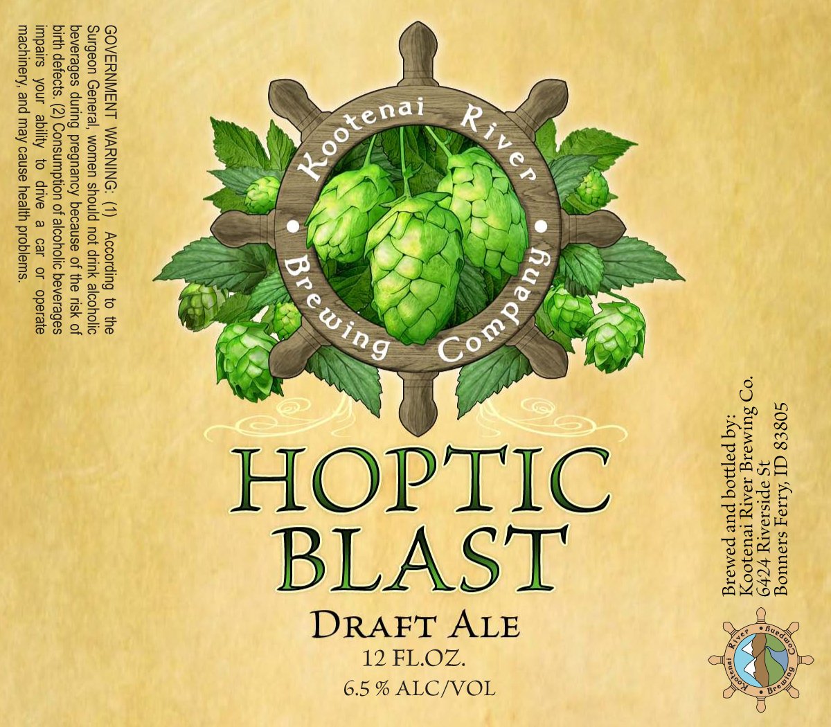 Hoptic Blast illustrated beer label