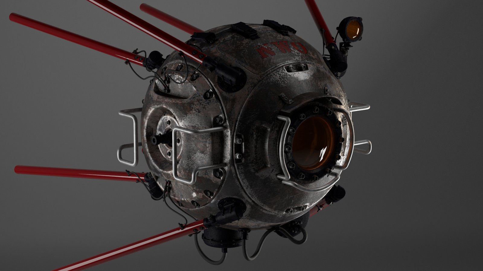 Detailed rendered drone model