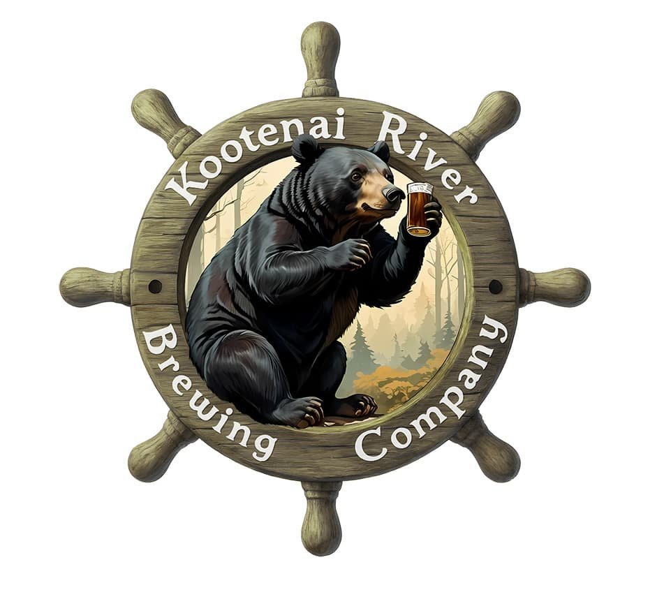 Illustrated bear beer identity for Kootenai River Brewing Company