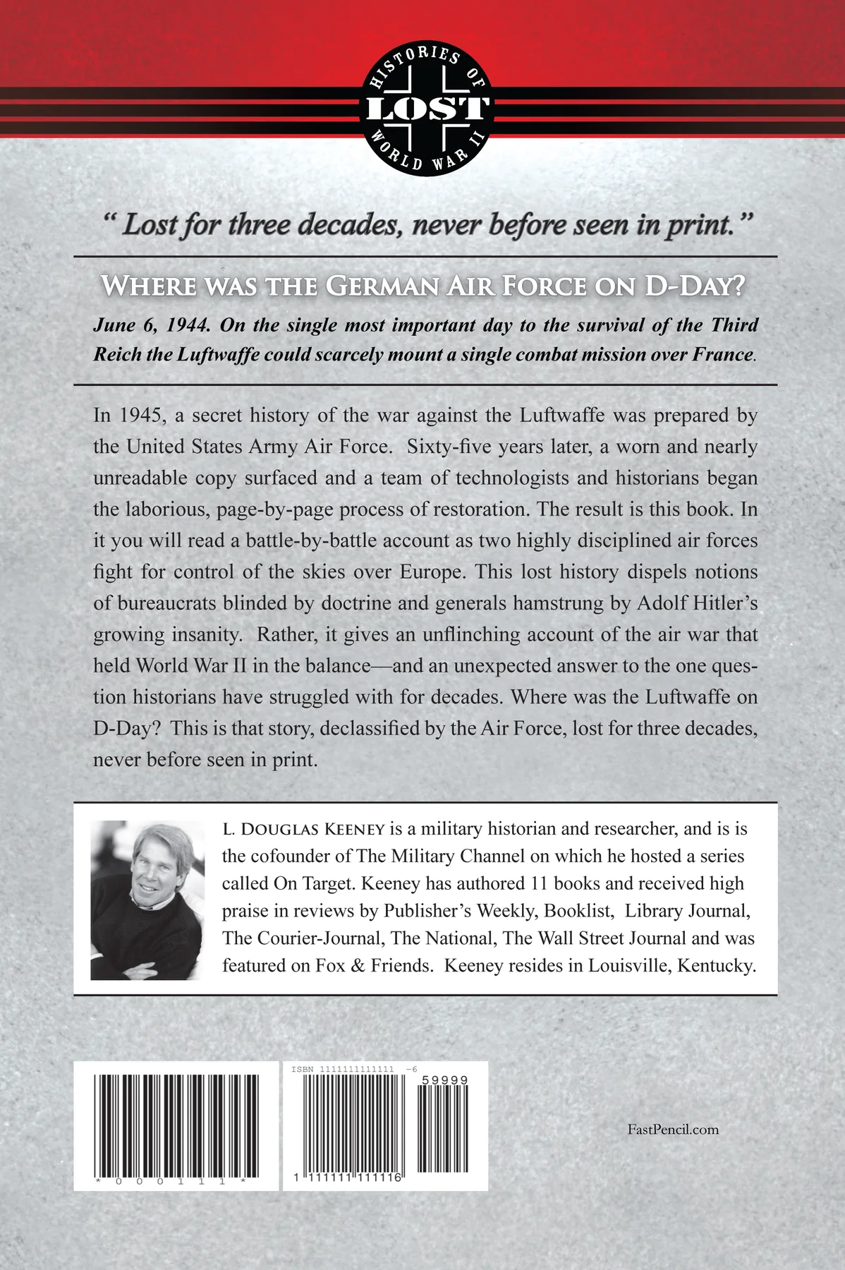 Finished back cover for The War Against the Luftwaffe