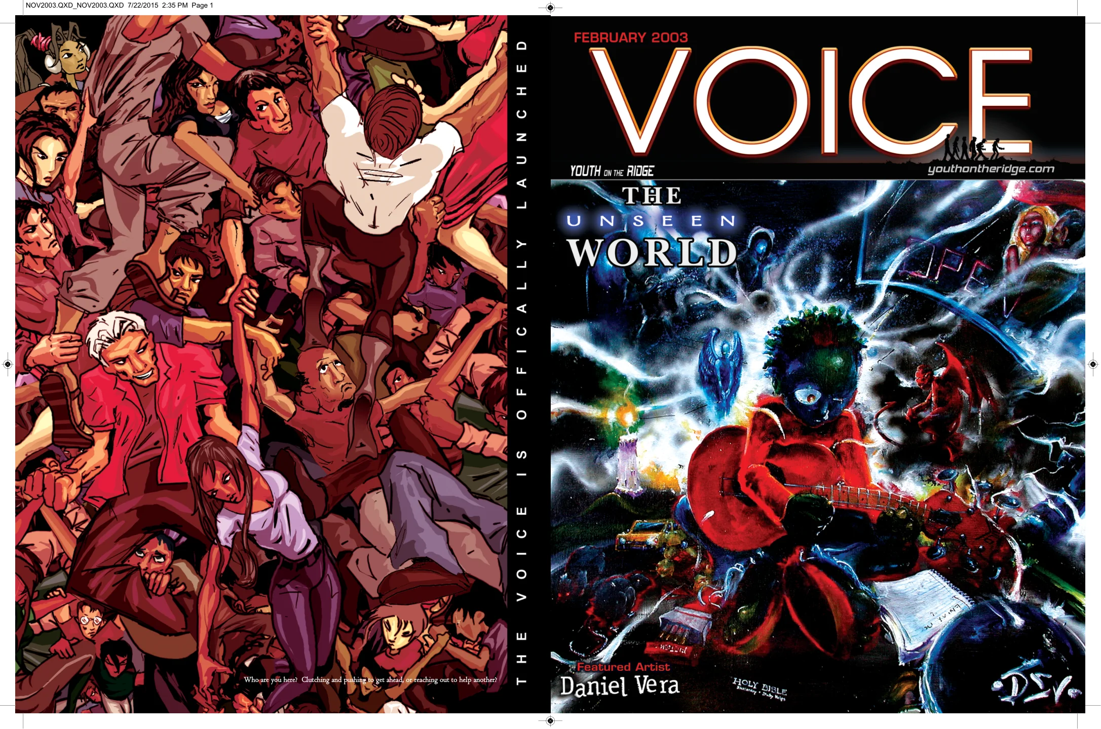 Wraparound illustrated cover for VOICE issue 3