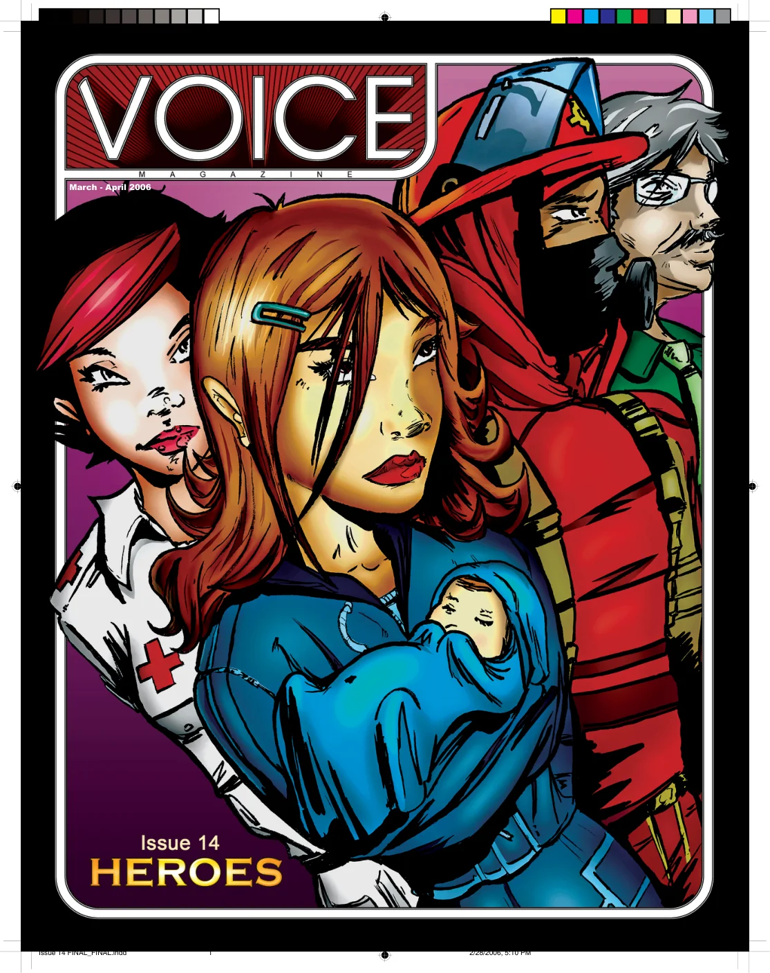 VOICE issue 14 illustrated cover titled Heroes