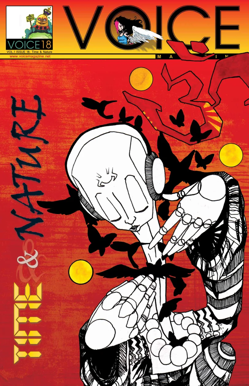 VOICE issue 18 illustrated cover titled Fire and Nature